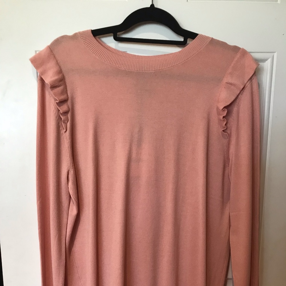 Ruffle shoulder sweater